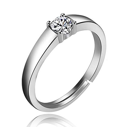 Uloveido 2 pcs Adjustable His and Hers Engagement Ring Set Puzzle Matching Heart Wedding Bands Couples Gifts LB0183