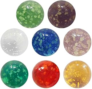 Jagowa 8 Pcs Multicolor Glass Luminous Marbles Ball Luminous Beads Marble Children's Toy Ball for Children's Party Decoration Sports Toys (8 Colors)