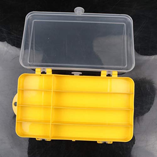 Caixa de isca, dois lados, vários compartimentos, caixa de pesca com isca e gancho para armazenament