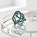 Torre & Tagus Orbit Hand Blown Glass Infinity Knot Sculpture - 3 Inch Glass Art Teal Knot Decor Ball for Home Decor, Small Centerpiece Table Decoration for Home Interior (Clear Teal)