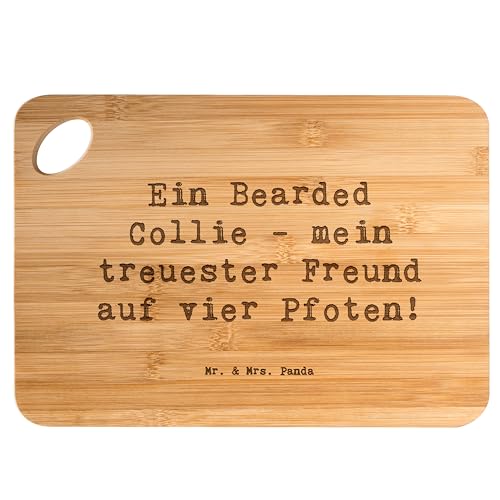 Mr. & Mrs. Panda Bearded Collie Bambus-Schneidebrett