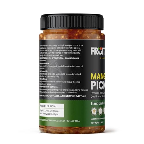 Image of Fruitaco Mango Pickle - Authentic Indian Pickle with Tangy and Spicy Flavor | Perfect Side for Meal (1 Kg, Mango Pickle)