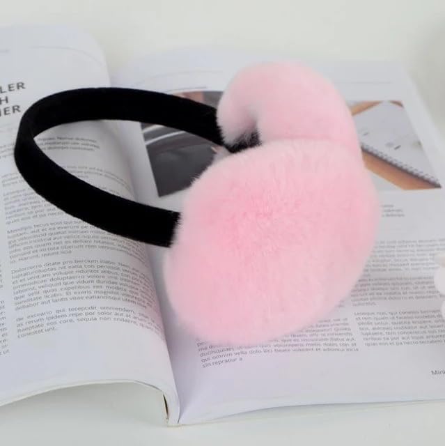Image of Girl Winter Earmuffs Outdoor Wear Soft Faux Fur Plush Ear Warmer Minnie Design Windproof Woolen Warm Ear Muff Men & Women (Freesize)