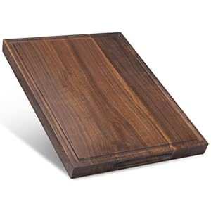 Black Walnut Wood Cutting Board Made from Sustainably Sourced American Black Walnut Wood, Reversible Wooden Chopping Board With Juice Grooves for Kitchen, A Gift of Joy and Inspiration , 20*15*1.5 in