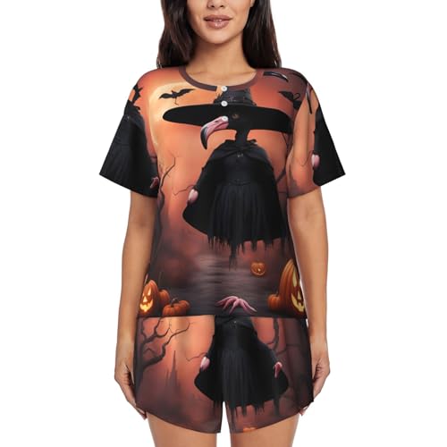 Pijama de flamenco de algodon para mujer que evita el calor en verano