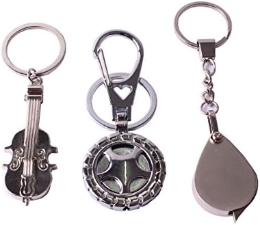 SArSrLi Metal Key Ring to Violin Keychain LED Tire Keychain Magnifying Glass Keychain Function Key Chain