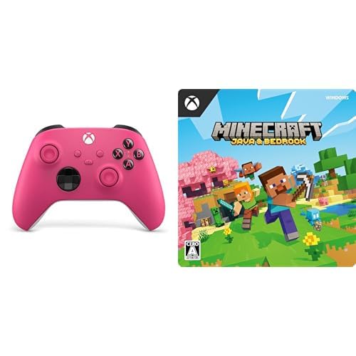 Windows版 Minecraft (マインクラフト) Java & Bedrock Edition オンラインコード版 + Xbox ワイヤレス コントローラー セット(ディープ ピンク)