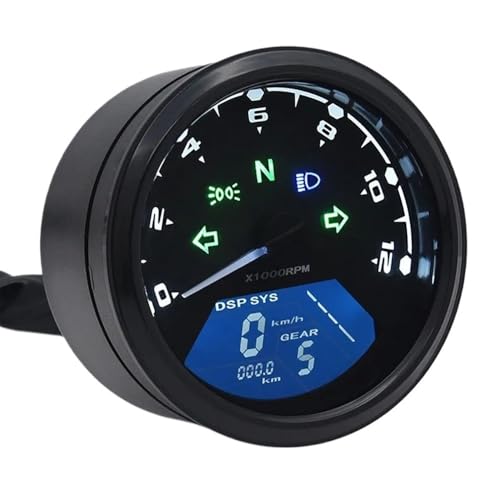 Odómetro multifuncional Odómetro De Adaptación Para Motocicleta De 12V, Tacómetro, Indicador Digital Multifunción, Medidor De Combustible De 1 A 4 Cilindros