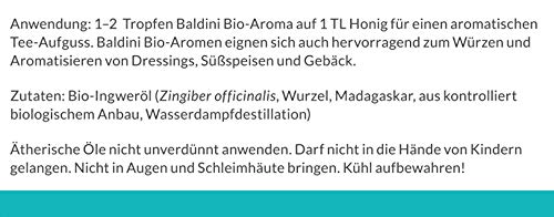Baldini Bioaroma Ingweröl 5 ml – Zertifiziertes Bio-Aroma