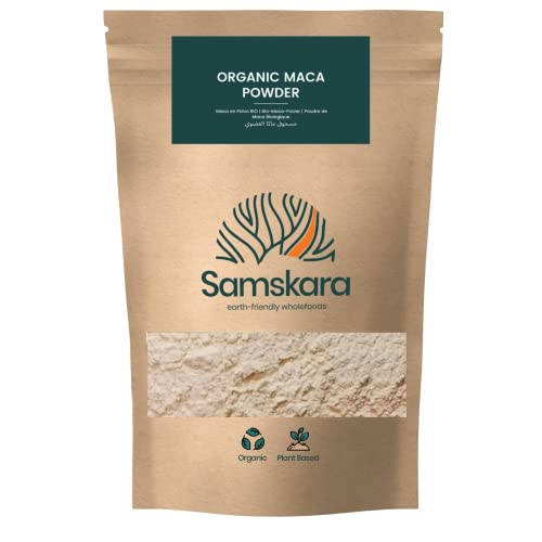 Maca andina cruda en polvo BIO pura y Peruana de Samskara Maca Powder | 100% Fruta deshidratada y molida | Rendimiento fisico y mental potente (1 kg)