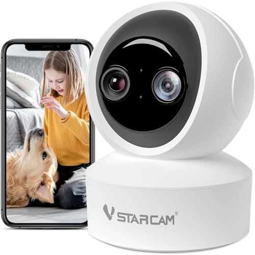 Image of VSTARCAM 2K HD Pet Camera with Phone App, Indoor Camera for Home Night Vision, 2-Way Audio, Motion Detection, 2.4G WiFi Dual Monitor, 7 /24 Recording, Cloud /SD Card Storage