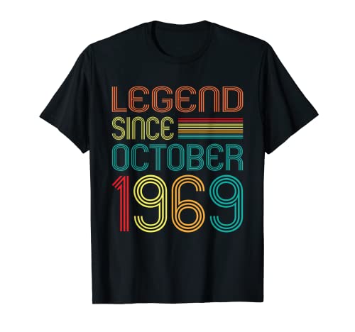 Legend Since October 1969 Retro 53rd Birthday 53 Years Old Camiseta