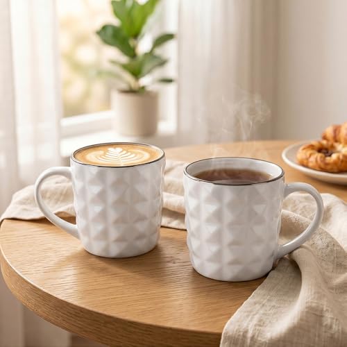 Image of U.P.C. UPC Set of 6 Coffee Mugs New Modern Design Fine Bone China Ceramics Tableware,