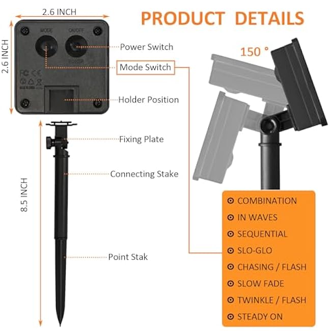 Beieverluck 8 Pack Solar Fairy Lights Outdoor Waterproof 264FT 800 LED Solar String Lights Outside with 8 Modes for Tree Garden Wedding Party Decor, Warm White