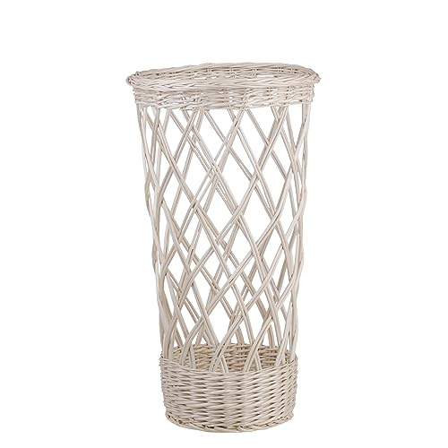 Chariot à Pain, Huche en Osier, Présentoir pour Baguettes ou Pain Long Taille Moyen (Osier/Blanc)