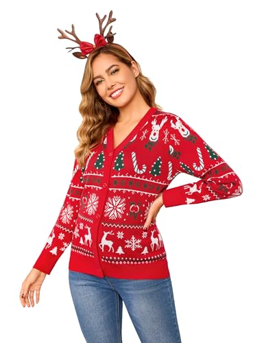 Totatuit Rentier Pullover Damen Ugly Christmas Sweater Strickpullover...