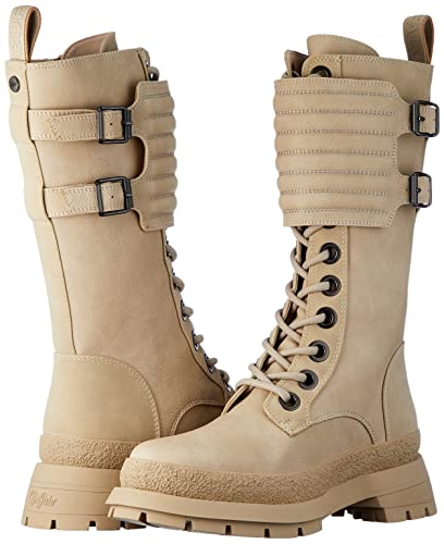 Buffalo Sloane, Stivali alla Moda Donna, Crema, 41...
