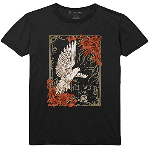 Fleetwood Mac T Shirt Dove Band Logo Nouveau Officiel Unisex Noir Size XL