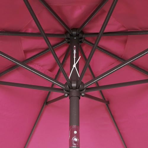 Image of Blissun 9' Outdoor Patio Umbrella, Outdoor Table Umbrella, Yard Umbrella, Market Umbrella with 8 Sturdy Ribs, Push Button Tilt and Crank