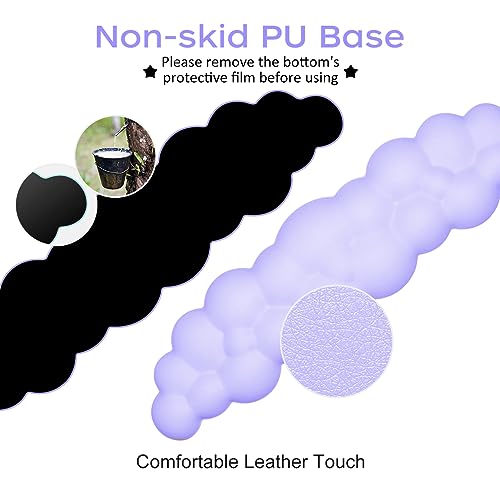 Image of JIKIOU Upgrade Leather Cloud Wrist Rest for Keyboard and Mouse & Cup Pad | Wish Gift-Cute Cloud Shape, Comfortable and don't Irritate to Skin, Non-Slip PU Base,Soft Memory Foam filled for Pain Relief