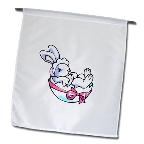 Drapeau de jardin lapin blanc et œuf pastel pour émerveiller les enfants - 3