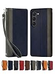 シズカウィル(shizukawill) Galaxy S23 SC-51D SCG19 ケース カバー 手帳型 本革調 レザーケース ネイビー×グレー 1個入り