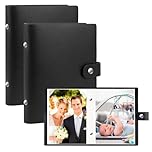 2 Packs Small Photo Album 7x5 52 Pocket Leather Cover Picture Book,Top Load Pocket 5x7 Photo Book Holds 13x18 cm Picture Baby Wedding Holiday Family Birthday Travel (Black)