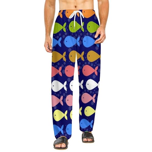 Bas de pyjama femme long Poisson Couleur en taille S pour vêtements de nuit confortables