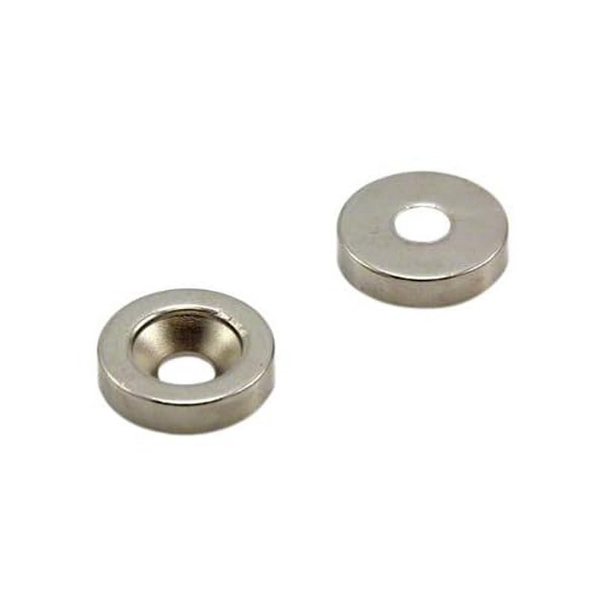 Neodymium Magnet for Arts, Crafts, Model Making, DIY, Hobbies, Office and Home - 20mm dia x 5mm thick x 6mm c/s - 7.1kg Pull - South - Pack of 2