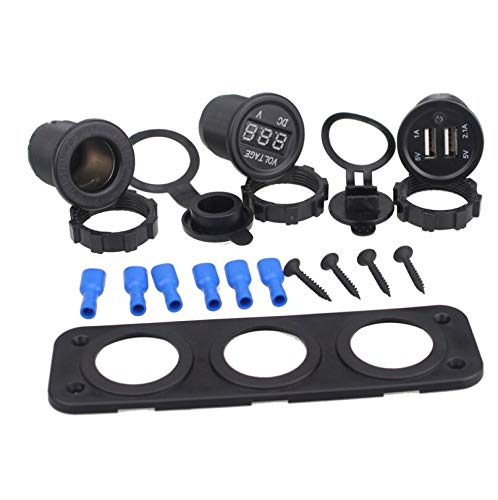 Davitu Cables, Adapters & Sockets - by DHL/Fedex 50pcs Car Voltage Meter USB Motorcycle Boat Car Cigarette Lighter Socket Voltmeter Adapter 12v Dual USB Charger