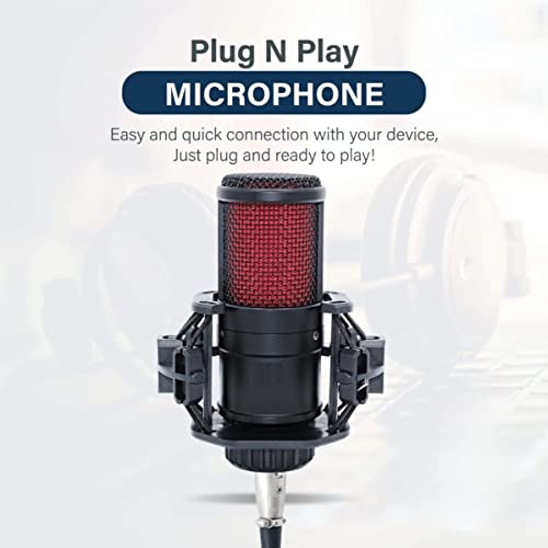 Image of CEZO V500 Condenser Microphone All Set with V8 Sound Card, Boom Arm Stand, Pop Shield Recording Studio Equipment Full Set with 3.5mm Mic for Smartphones Live Streaming Youtubers (Black)