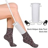 Carcasa contorneada flexible: la carcasa contorneada flexible diseñada para personas con fuerza débil en las manos, que convierte los calcetines fácilmente en ayuda para calcetines.