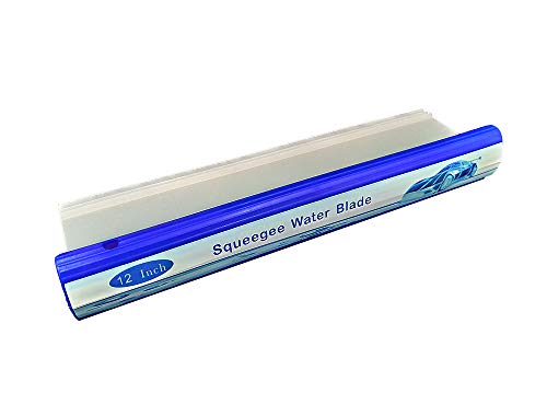 baiyoou 12 Inch Professional Automotive Handheld Wiper Blade Squeegee Silicone Water Blade, Upgrade 3-Layer Sink for Car Wash Body Cleaning Better Than Car Drying Towel. (Blue)