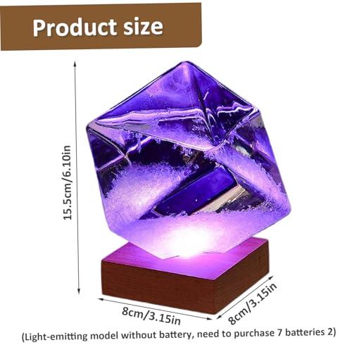 Cadeau original cube prédictions météo tempête boîte de verre lumineuse - 6
