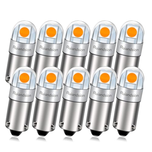 Ruiandsion BAY9S H21W 64136 LED Glove Box Light Yellow 24V Non Polarity 3030 2SMD Chipsets for Car Interior Side Door Courtesy Lights Map Lights Pack of 10
