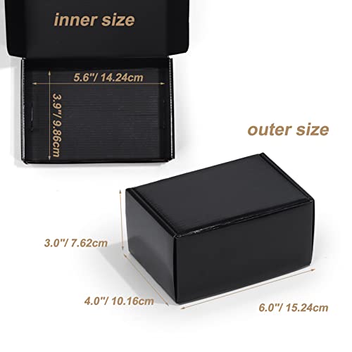 Image of ZBEIVAN 6x4x3 Black Small Shipping Boxes, 20 Packs Corrugated Cardboard Mailer Boxes for Packaging Small Business Mailing Gifts Wrap Boxes with Lids