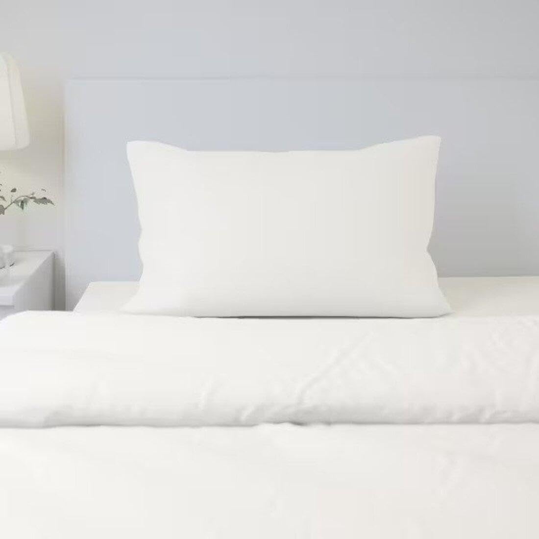 Ikea Luxury Bed Pillows Set, White Cotton Cover with Gray Paisley Pattern, Standard Size, 2-Pack 2