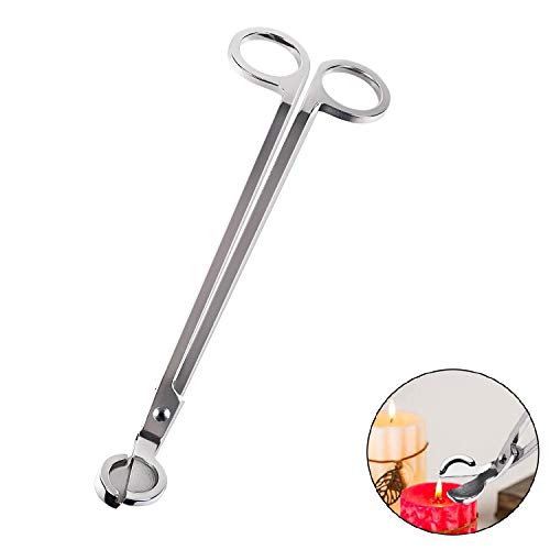 Image of EVERMARKET Candle Wick Trimmer, Polished Stainless Steel Wick Clipper Cutter - Reaches Deep Into Candles to Cut Spent Wicks, Allow Cleaner Burn and Prevent Soot Buildup