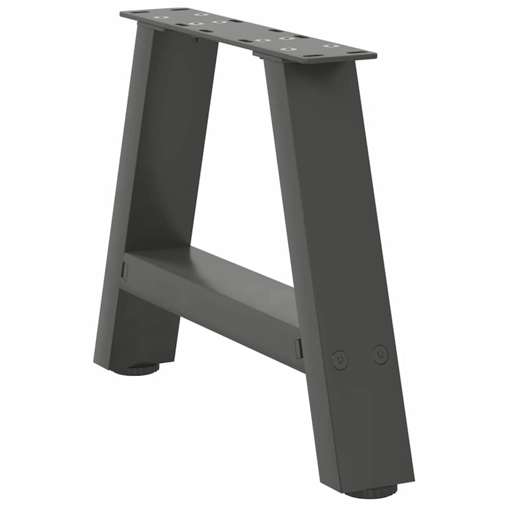 Patas de mesa de café en forma de A, 2 unidades, acero con recubrimiento en polvo, color antracita, 30 x (30-31) cm, con patas niveladoras ajustables para mesa de café, muebles, armario