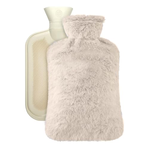MOMENT Hot Water Bottle with Soft Cover (2 Liter) Hot Water Bag for Cramps Pain Relief Removable Hot Cold Pack for Hot and Cold Therapy and Feet Warmer (Assorted Color)