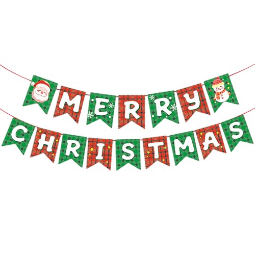 Corlidea - Banner de puerta para fiestas de Navidad, cubierta de puerta de Navidad con Merry Christmas, decoración de Navidad para porche, panel colgante para pared porche entrada a casa