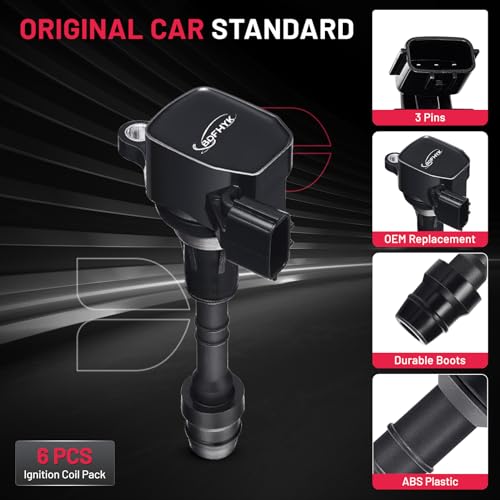Image of BDFHYK Ignition Coil UF349 Compatible with Nissan Altima 2002-2006 Xterra 05-15 Maxima 01-08 Pathfinder 01-12 Frontier Quest Murano INFINITI I35 QX4 Nissan Oem Coil Pack Coil for Suzuki Set of 6