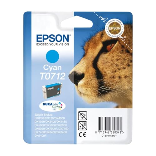 Encre Epson T0712 Cyan haute précision pour imprimantes Stylus D92 D78