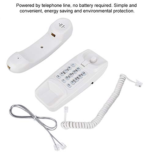 Teléfono fijo con cable para uso doméstico blanco miniatura 5