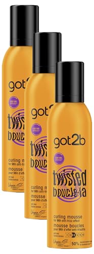 Schwarzkopf - Got2b - Mousse Coiffante Cheveux - Définition des Boucles - Anti-Frisottis - Ondulés à Bouclés - Aérosol 250 ml (Lot de 3)