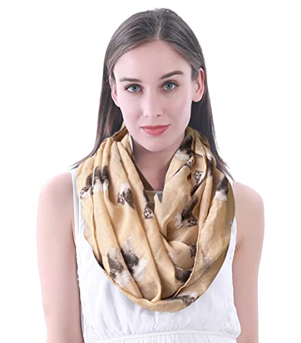 Lina & Lily Shetland Sheepdog Sheltie Dog Print Women's Infinity Scarf Lightweight