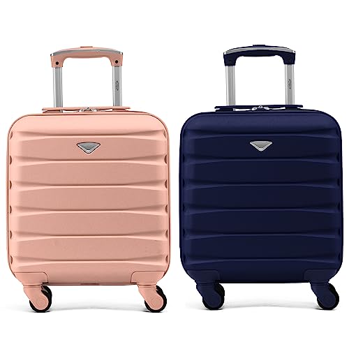 Flight Knight Suitcase Set of 2 Lightweight 4 Wheel ABS Hard Case Carry On Hand Luggage Approved for Over 100 Airlines Including easyJet & Maximum Size for Vueling & Wizz Air 40x30x20cm
