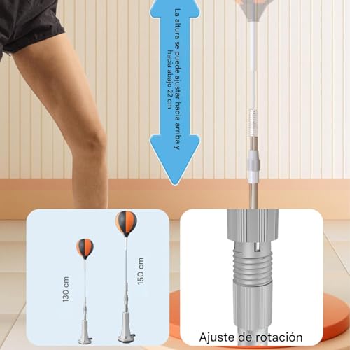 Juego De Boxeo Ajustable De Altura 127-150cm | Saco De Boxeo De Pie Con Base De Muelle Rebotador Estable | Equipo De Boxeos Para Kickboxing, Entrenamiento De Velocidad, Principiantes Y Adultos - imagen 8