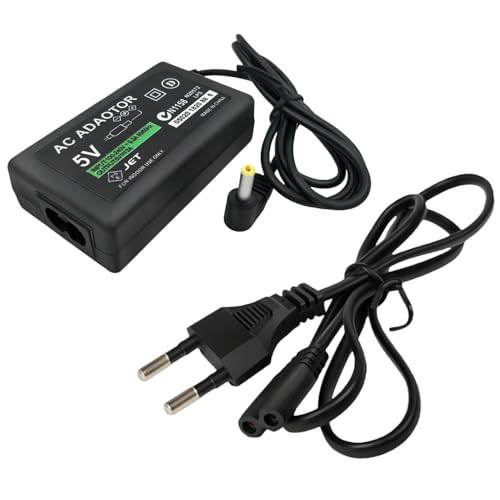 Cargador Compatible Sony PSP 1000/2000/3000 – Adaptador de Alimentación 5V 2A con Cable de 1.8 Metros, Compatible con Cargador de PSP Slim y Consolas Sony, Diseño Portátil y Seguro