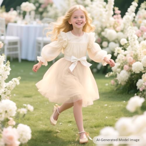 Image of Felix & Flora Girls Toddler Little Ballet Shoes - Flower Girls Mary Jane Flats Dress Shoes Party Wedding